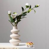 Wooden Twist Modern Irregular Home Decor Ceramic Decorative Vase for Flowers Set of 2 - Wooden Twist UAE